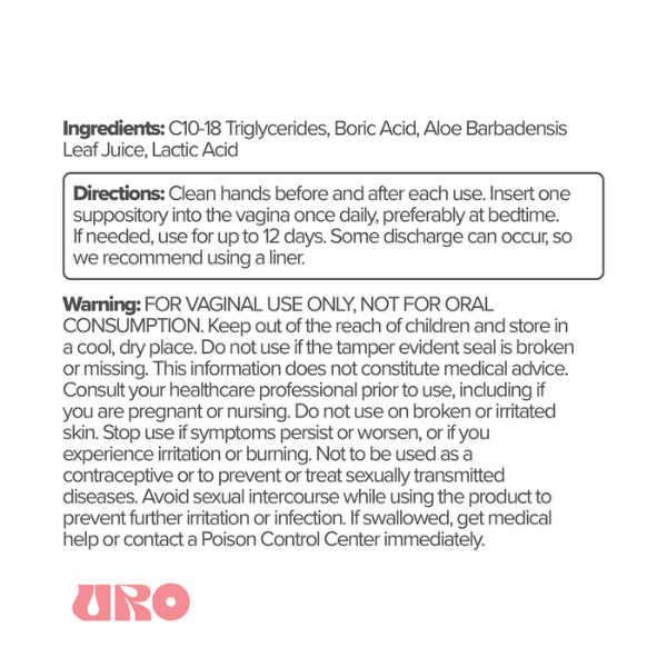 URO Boric Acid Vaginal Suppository