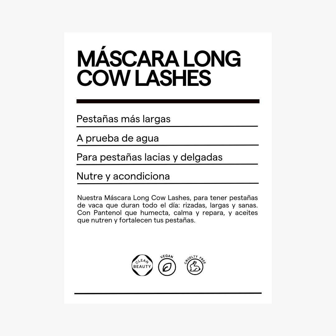 Máscara Waterproof LONG COW LASHES